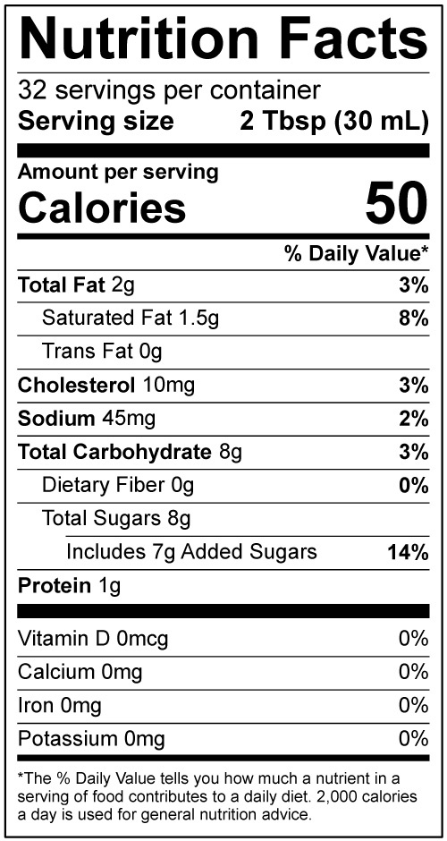 Half And Half Nutrition Label - Ythoreccio