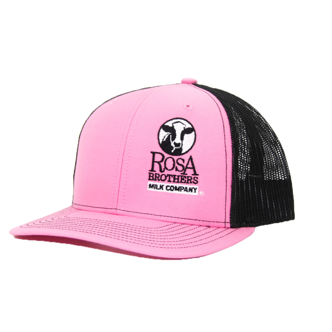 Snap Back Trucker Hat Pink Black Rosa Brothers Milk Company