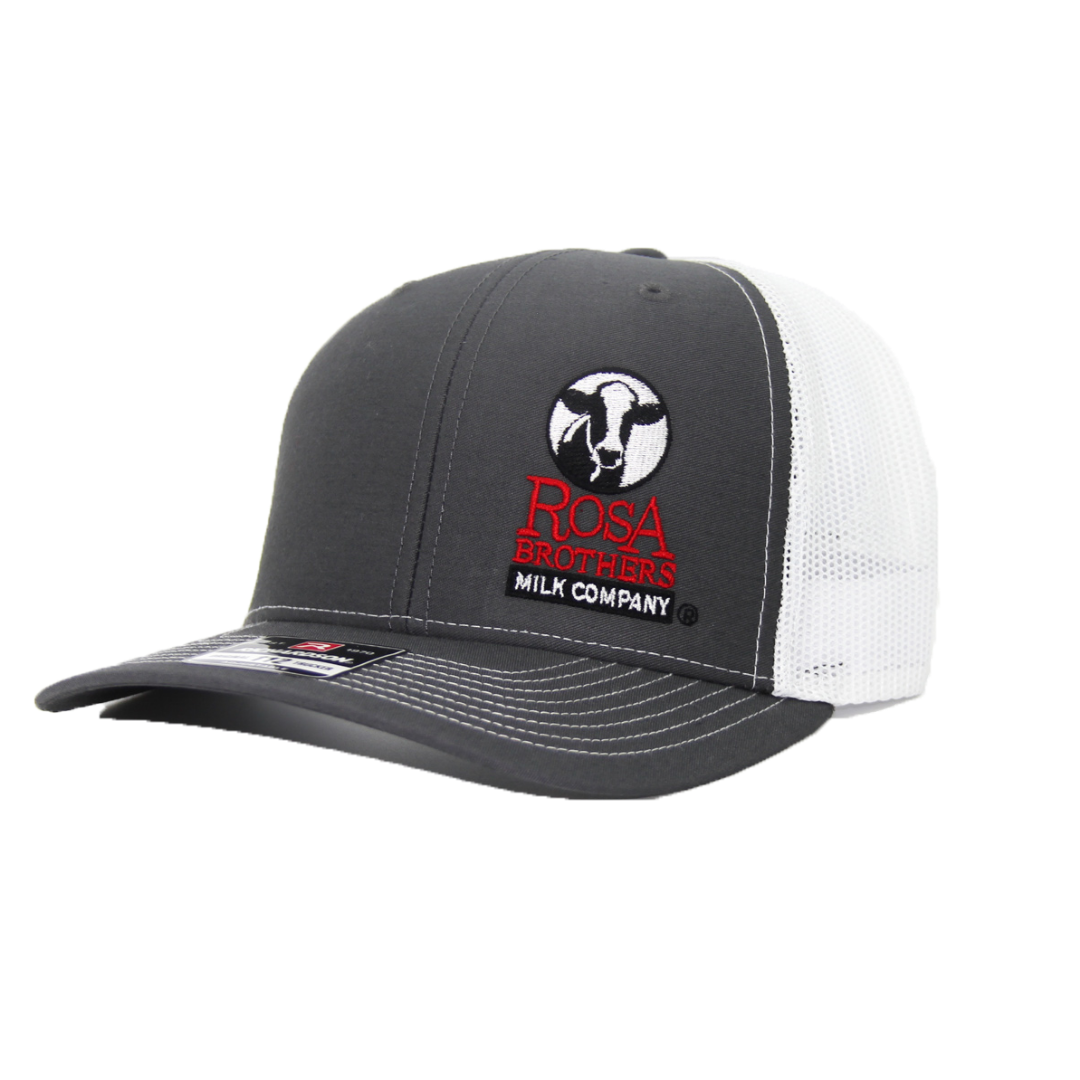 Snap Back Trucker Hat - Gray/White - Rosa Brothers Milk Company