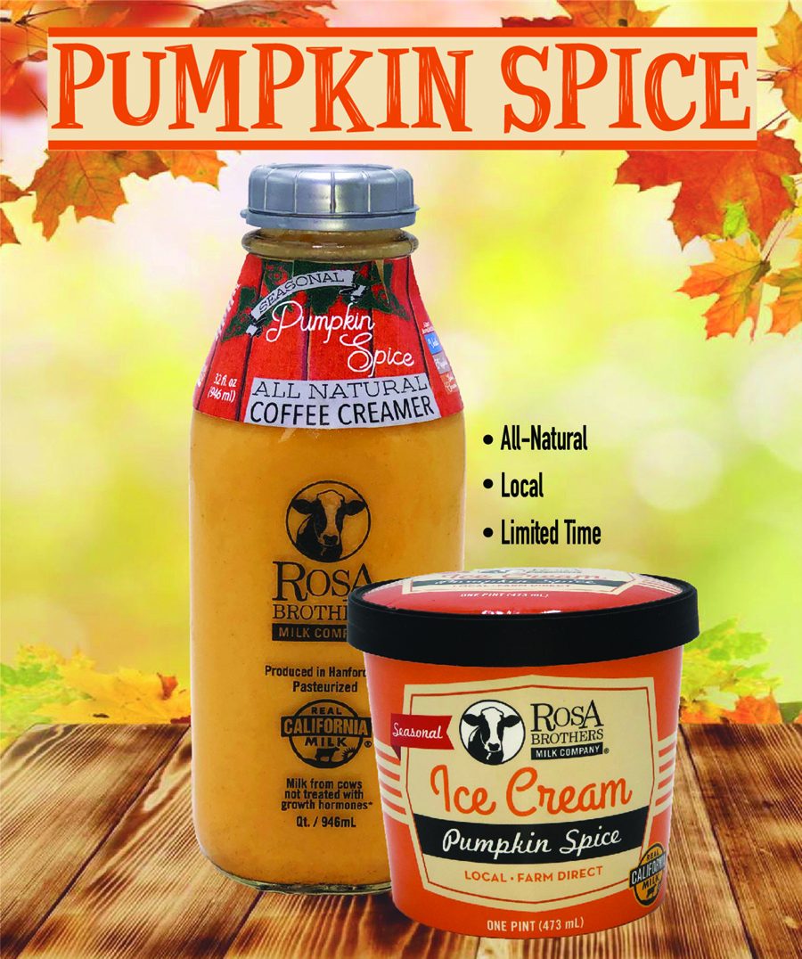 Pumpkin Spice Coffee Creamer & Ice Cream Debut! Rosa Brothers Milk